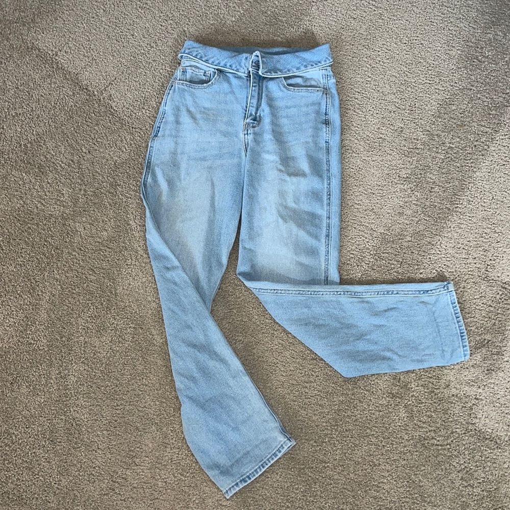 Light Blue High Rise Mom Jean